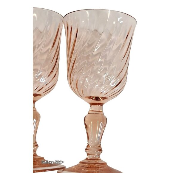 Vintage Luminarc in Verriere D'Arques France  Rosaline Pink Swirl 1970's - Picture 1 of 12